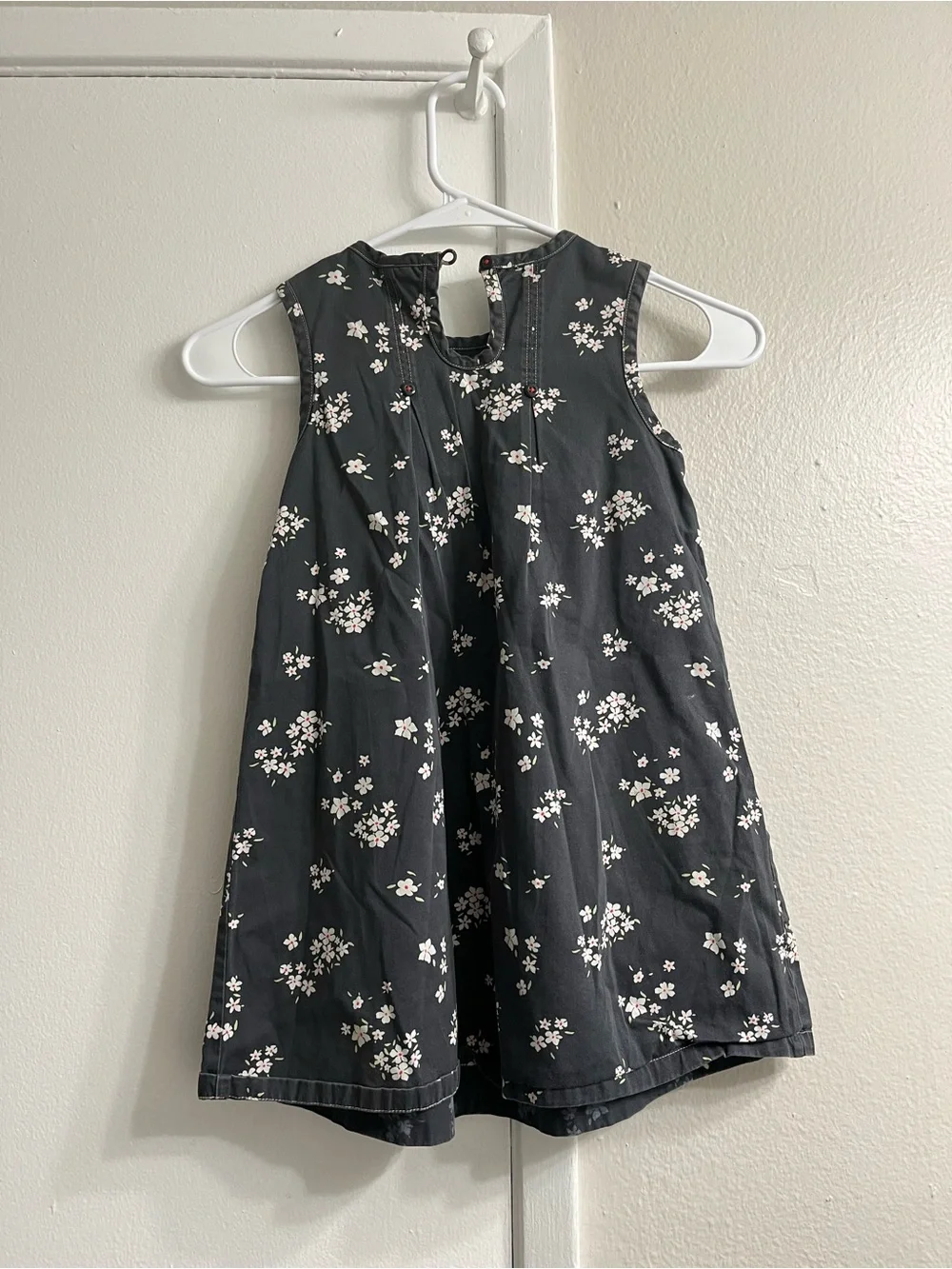 Vintage GAP Black Floral Sleeveless Girls Dress